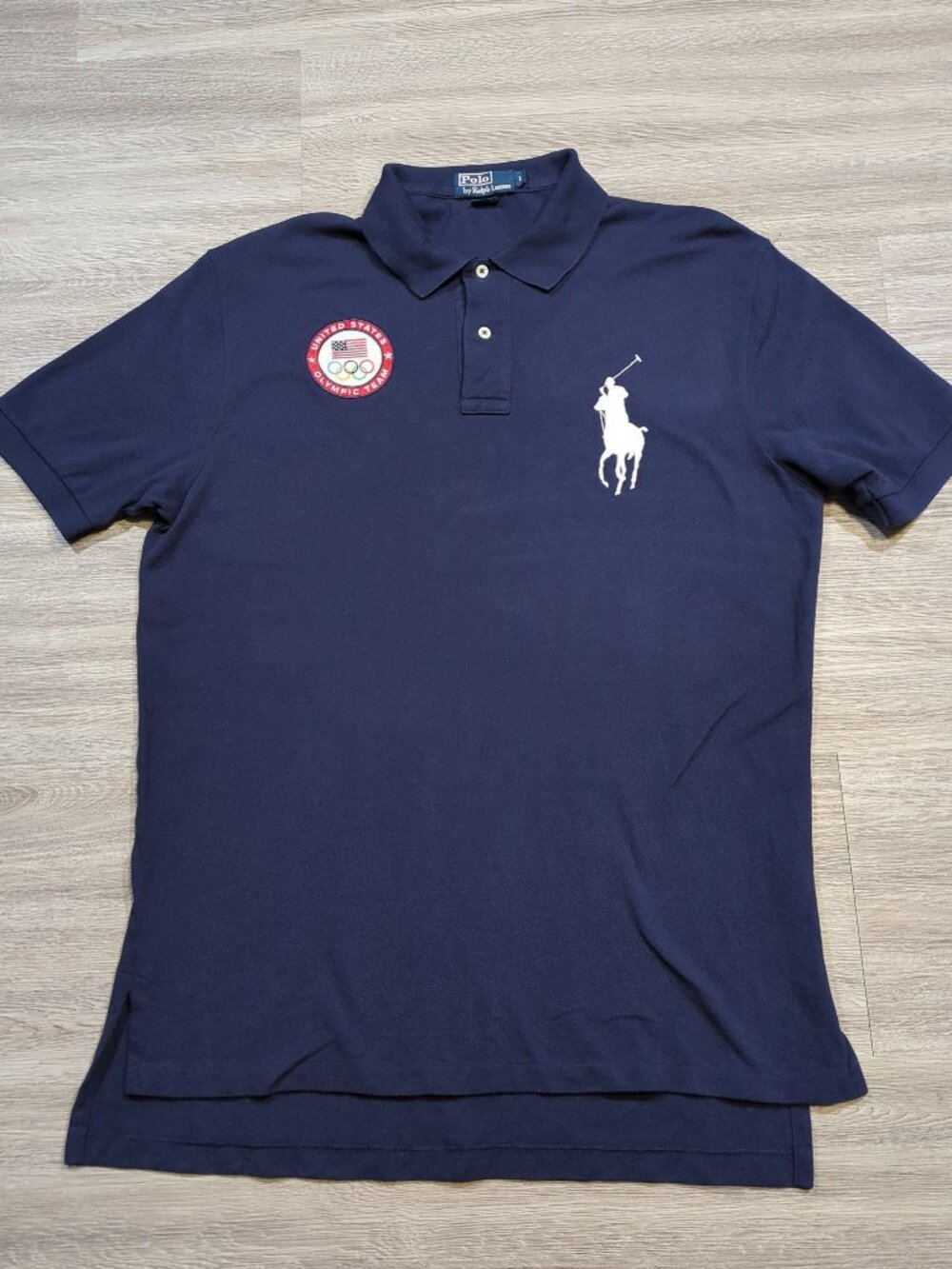 Polo Ralph Lauren Team USA Olympics Shirt Men's Large Navy Blue Big Pony Patch